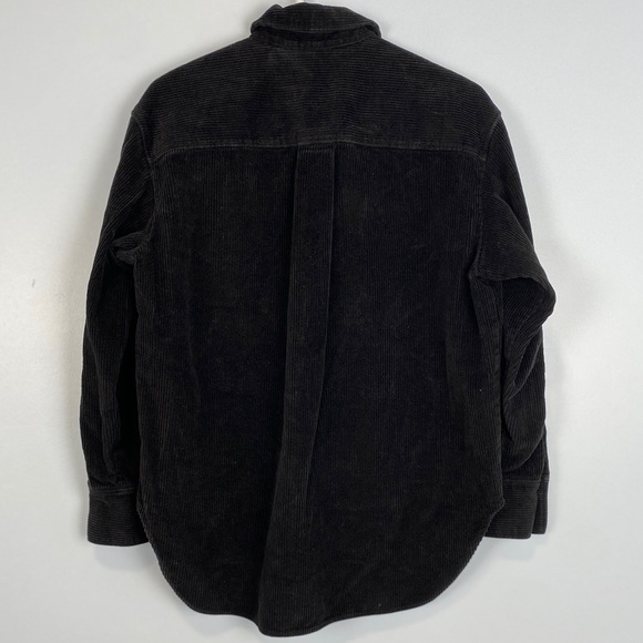 COS Loose-Fit Corduroy 100% Cotton Shirt Jacket Sz 2 Black Oversized Fall Staple - Picture 10 of 11